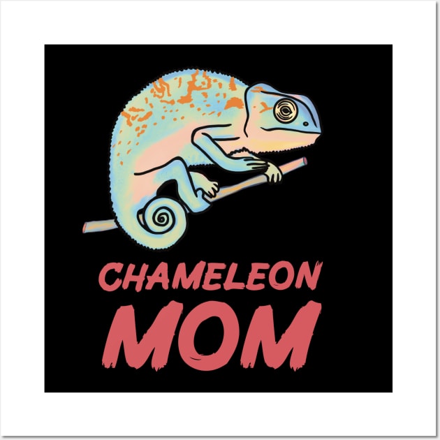 Pastel Chameleon Mom fro Chameleon Lovers Wall Art by Mochi Merch